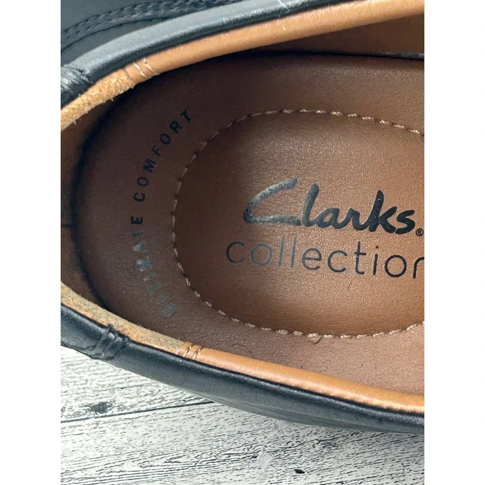 Clarks Whiddon Cap Mens Black Leather Lace Up Oxford Shoes 261103097075 Sz 8.5M‎